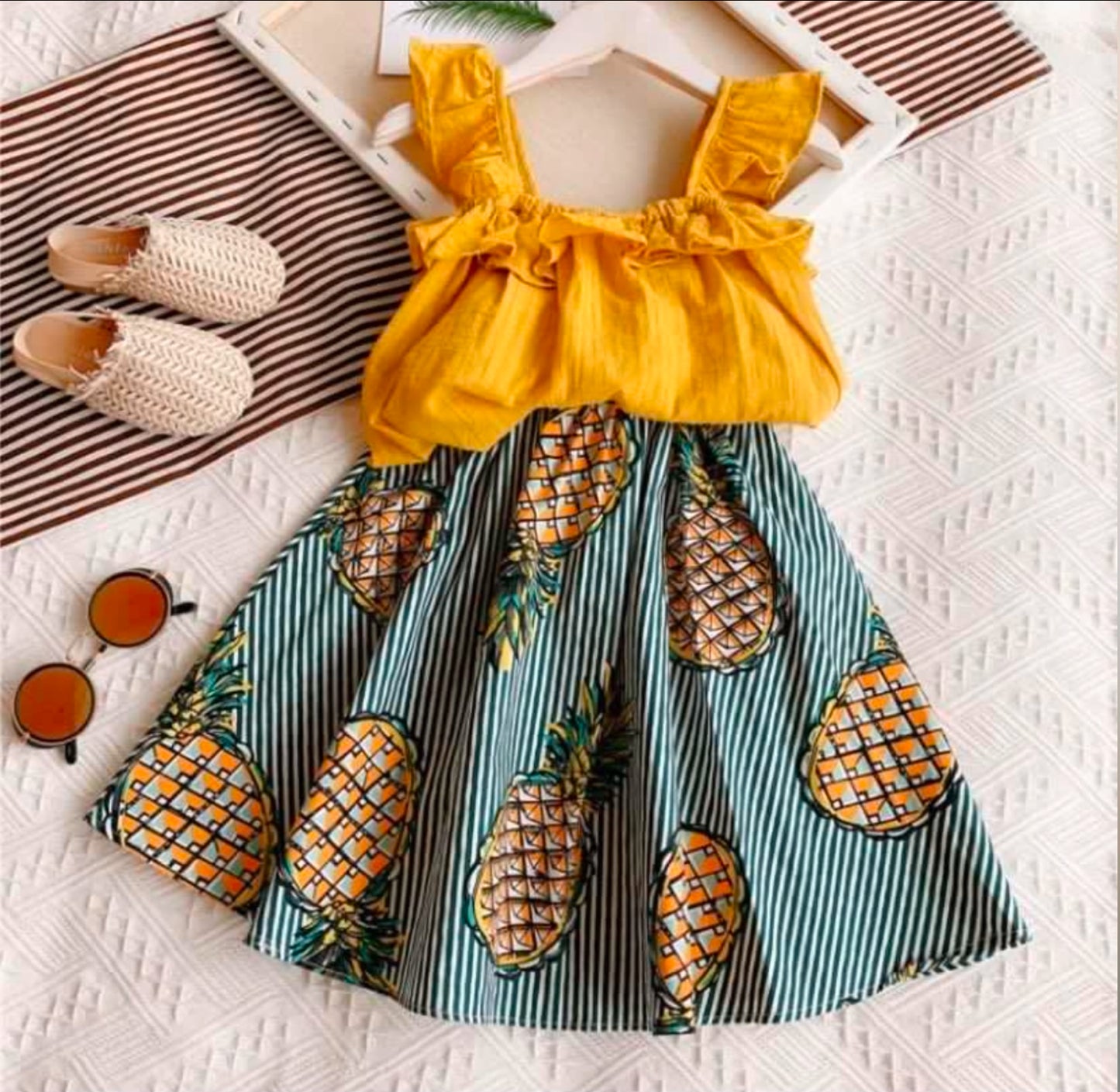 Ruffle Top with Pineapple Skirt