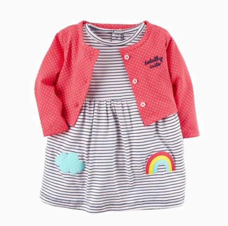 Stylish Baby Rompers with Cardigan