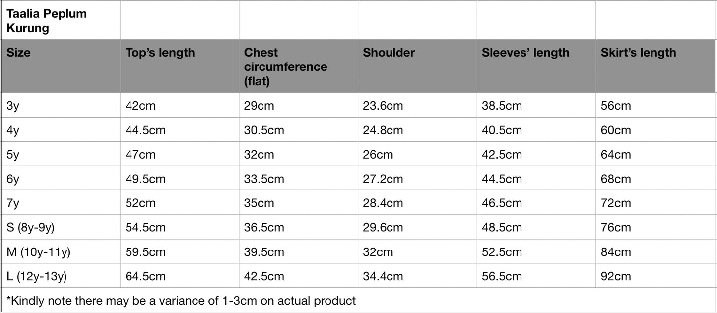 Taalia Peplum Kurung