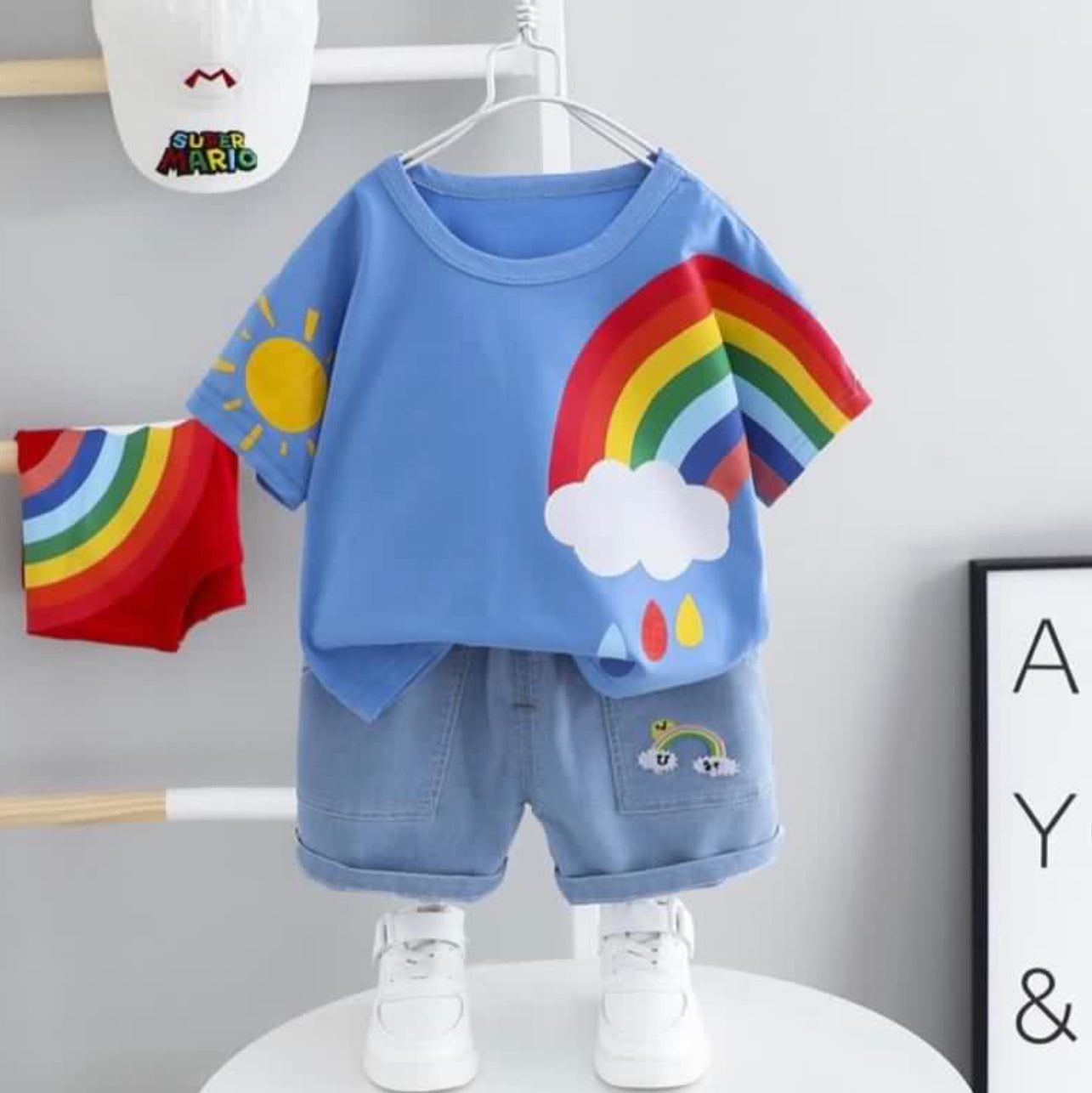 Unisex Rainbow Design Two Piece Set