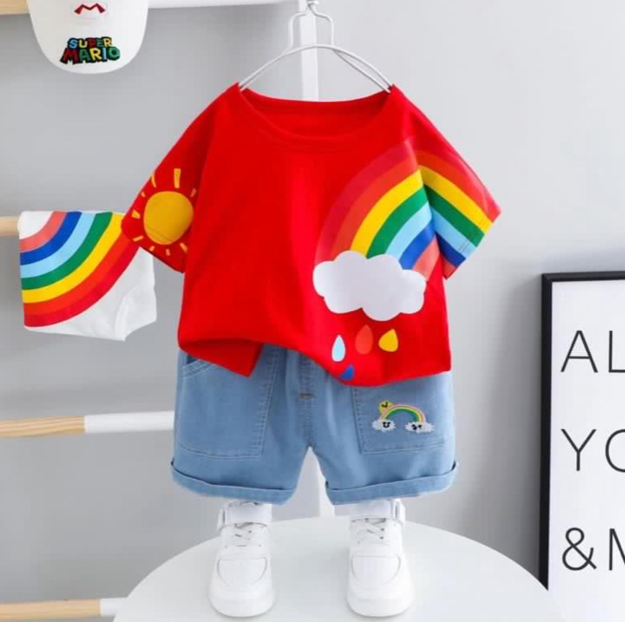 Unisex Rainbow Design Two Piece Set