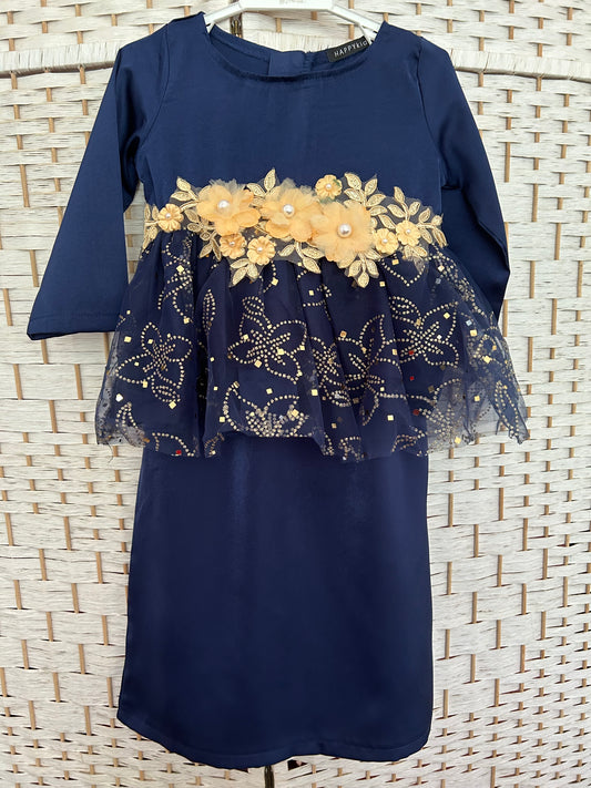 Aisha Navy Blue Baju Kurung