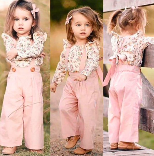 Floral Top with Strapped Skirt/Pants