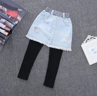 Soft Denim Skirt with attached Leggings