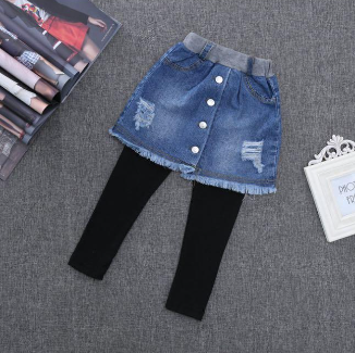 Soft Denim Skirt with attached Leggings