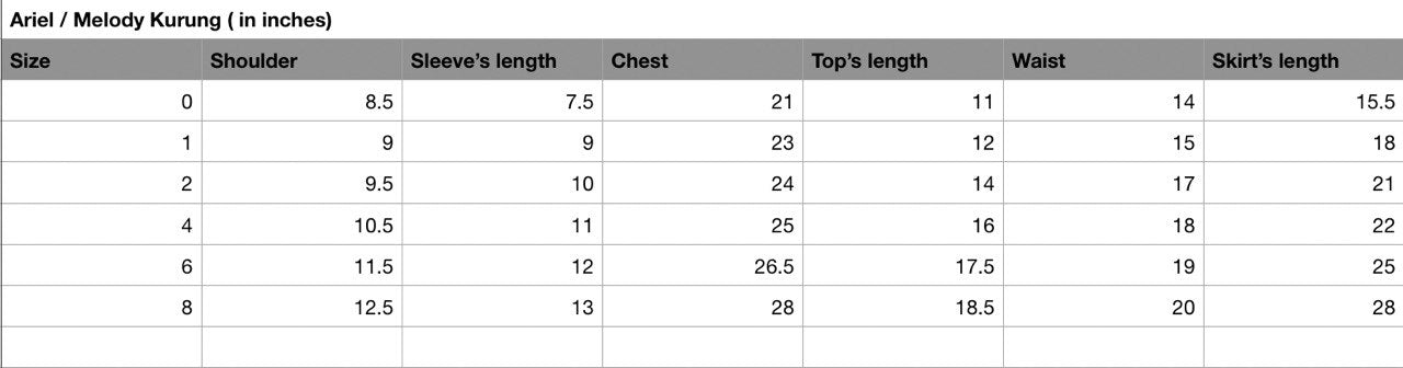 Ariel Mermaid Kurung