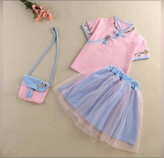 Cheongsam Top & Tutu Skirt for kids 2y - 6y